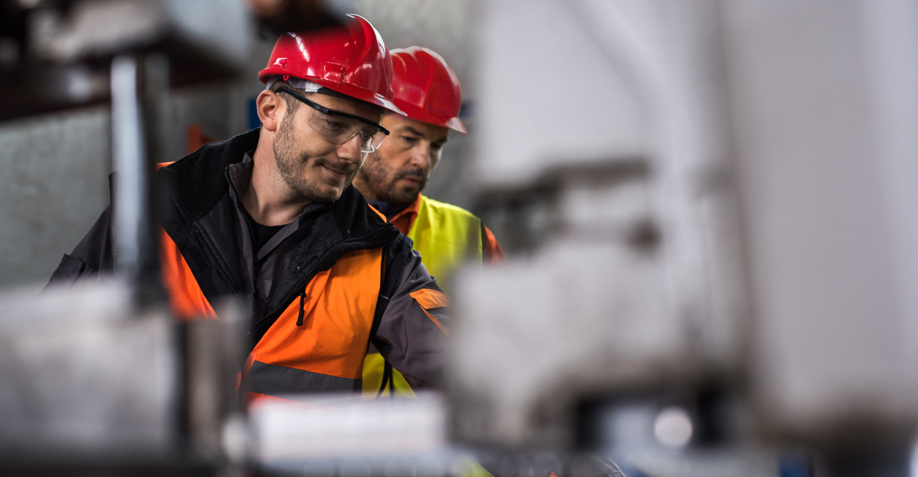 Workers in safety gear